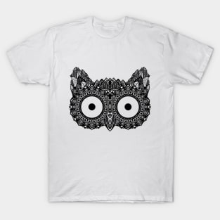 Mandala Owl Black T-Shirt